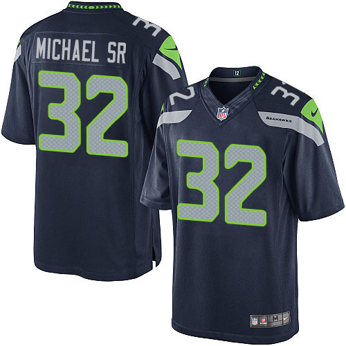 Men's Limited Christine Michael Sr Nike Jersey Navy Blue Home - #32 NFL Seattle Seahawks